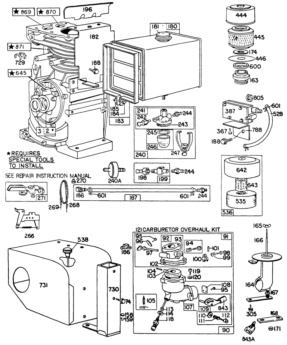 Fuel Tank,sno-Gard,primer Diagram and Parts List for  Briggs and Stratton Engine